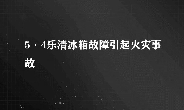 5·4乐清冰箱故障引起火灾事故