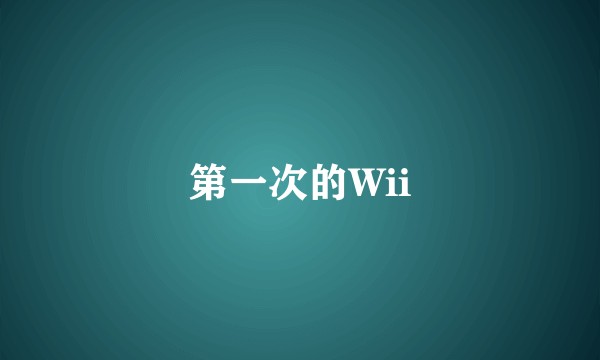 第一次的Wii