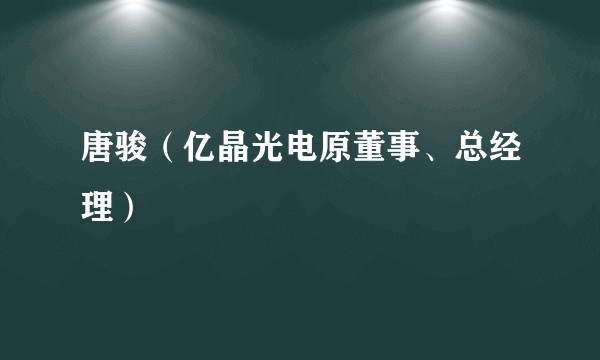 唐骏(亿晶光电原董事、总经理)