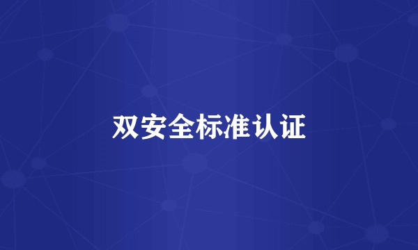 双安全标准认证