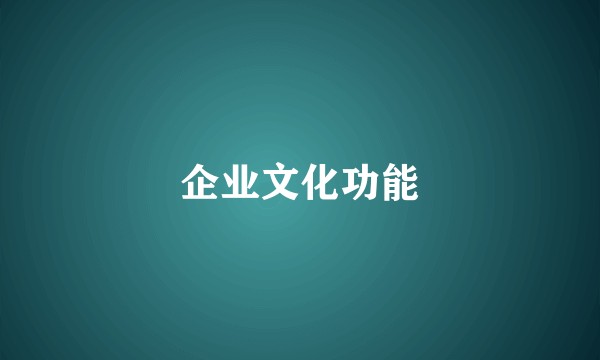 企业文化功能