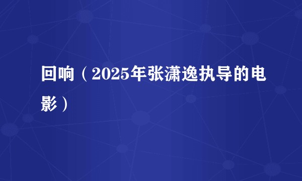 回响（2025年张潇逸执导的电影）