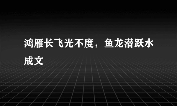 鸿雁长飞光不度，鱼龙潜跃水成文