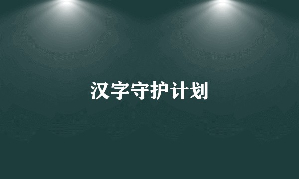 汉字守护计划