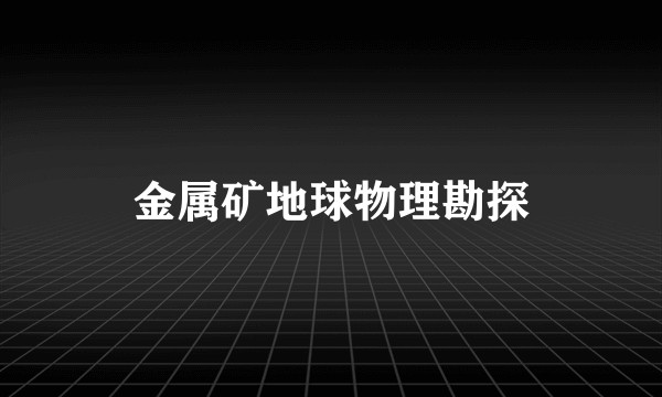 金属矿地球物理勘探