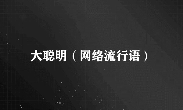 大聪明（网络流行语）