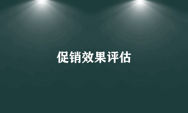 促销效果评估