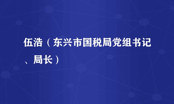 伍浩（东兴市国税局党组书记、局长）