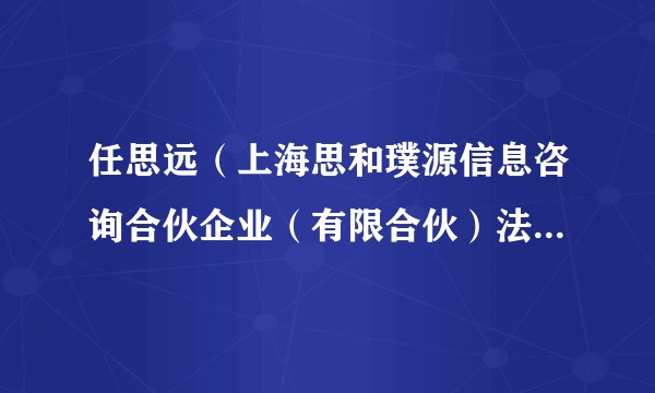 任思远（上海思和璞源信息咨询合伙企业（有限合伙）法定代表人）