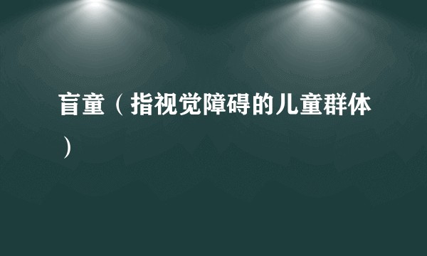 盲童(指视觉障碍的儿童群体)