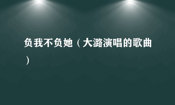 负我不负她（大潞演唱的歌曲）