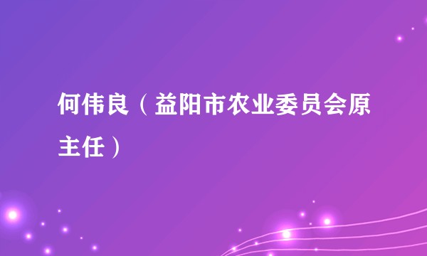 何伟良（益阳市农业委员会原主任）