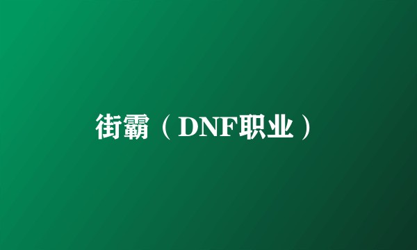 街霸（DNF职业）