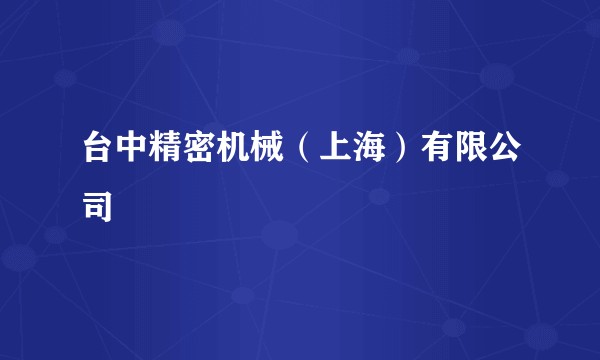 台中精密机械(上海)有限公司