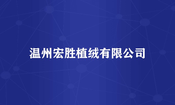 温州宏胜植绒有限公司
