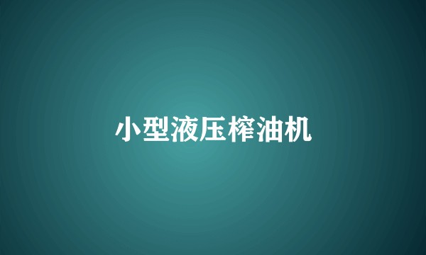 小型液压榨油机