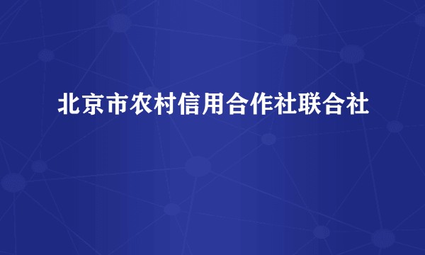 北京市农村信用合作社联合社