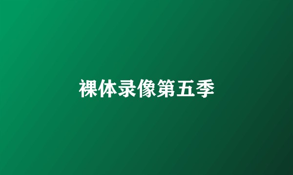 裸体录像第五季