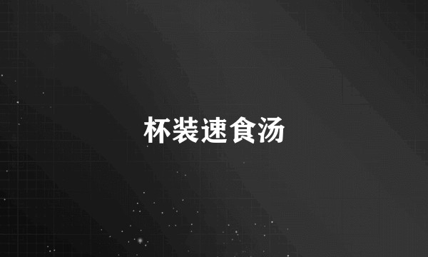 杯装速食汤