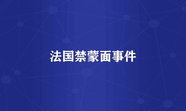 法国禁蒙面事件