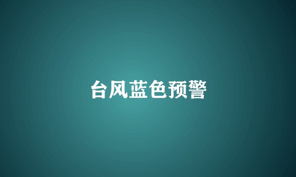 台风蓝色预警