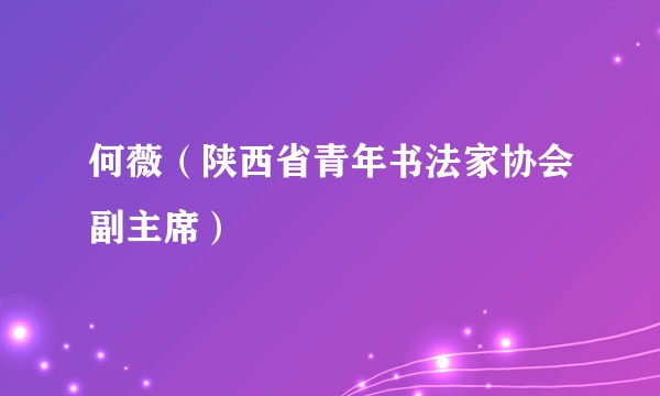 何薇（陕西省青年书法家协会副主席）