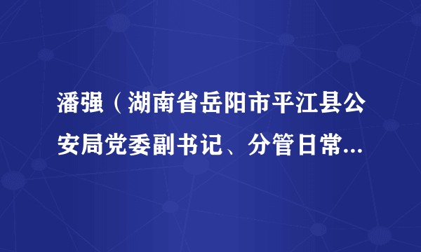 潘强（湖南省岳阳市平江县公安局党委副书记、分管日常工作的副局长）