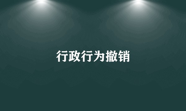 行政行为撤销