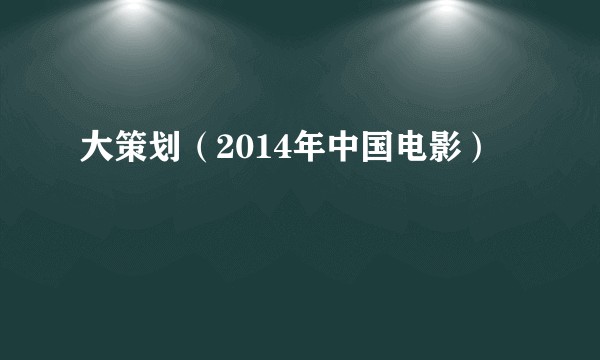 大策划（2014年中国电影）