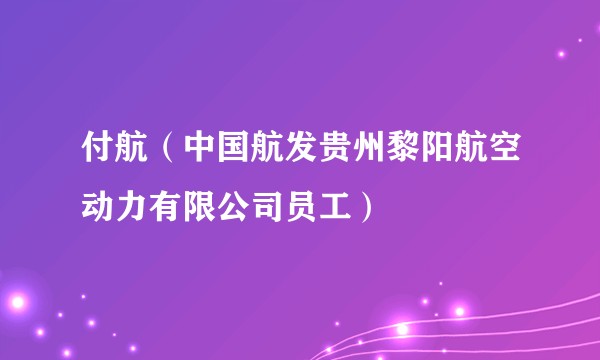 付航（中国航发贵州黎阳航空动力有限公司员工）