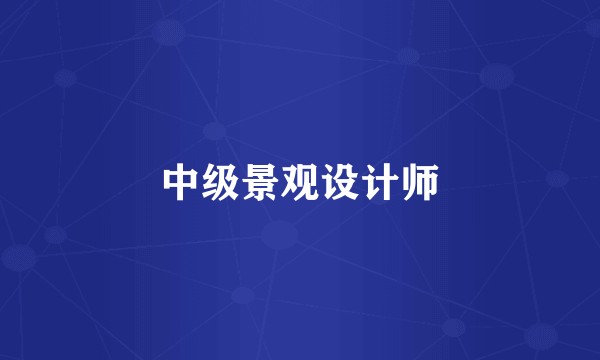中级景观设计师