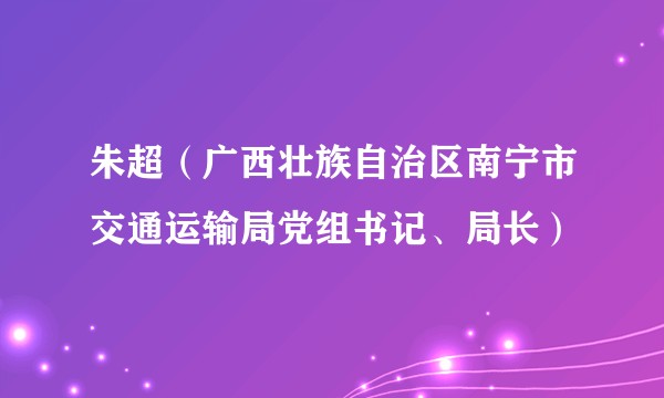 朱超（广西壮族自治区南宁市交通运输局党组书记、局长）