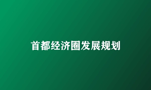 首都经济圈发展规划