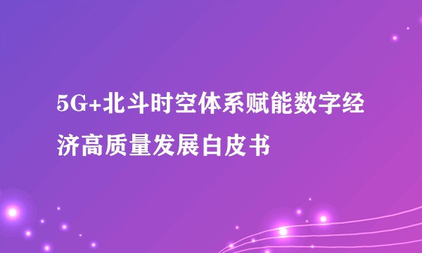 5G+北斗时空体系赋能数字经济高质量发展白皮书