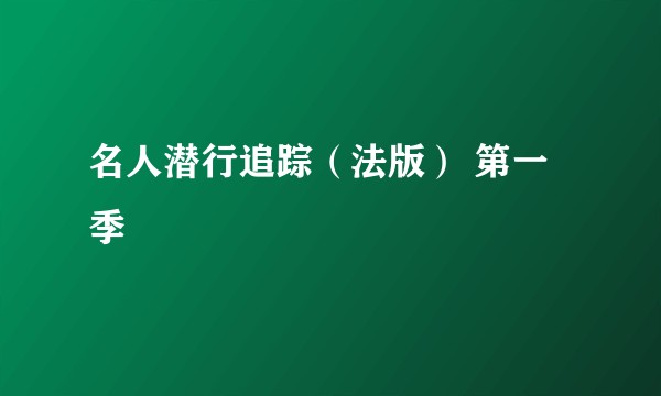 名人潜行追踪(法版) 第一季