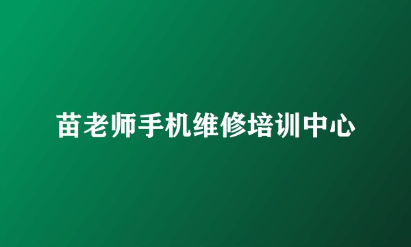 苗老师手机维修培训中心