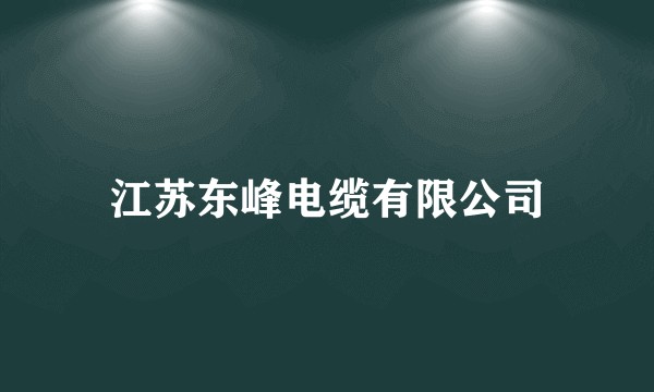 江苏东峰电缆有限公司