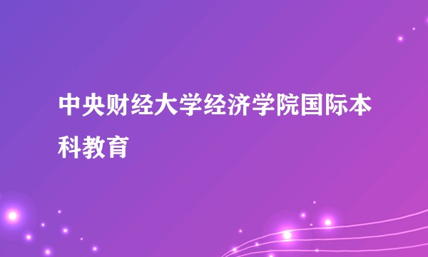 中央财经大学经济学院国际本科教育