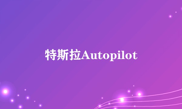 特斯拉Autopilot