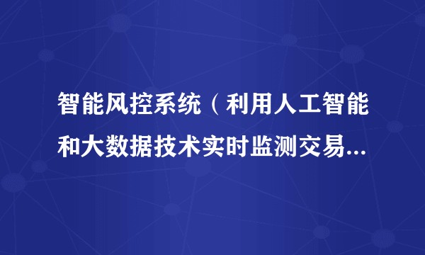 智能风控系统（利用人工智能和大数据技术实时监测交易、行为等数据）