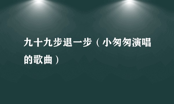 九十九步退一步（小匆匆演唱的歌曲）