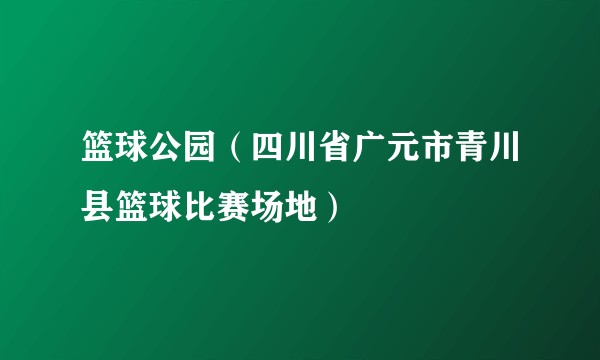 篮球公园（四川省广元市青川县篮球比赛场地）