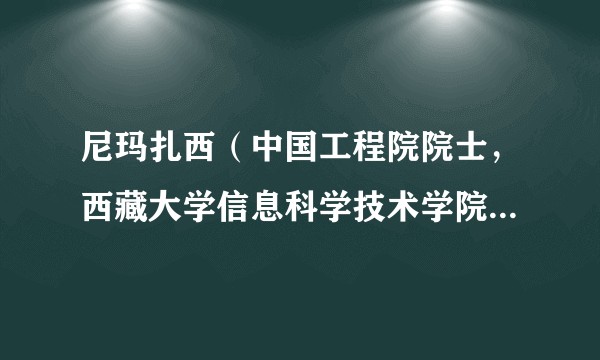 尼玛扎西（中国工程院院士，西藏大学信息科学技术学院教授、博士生导师）