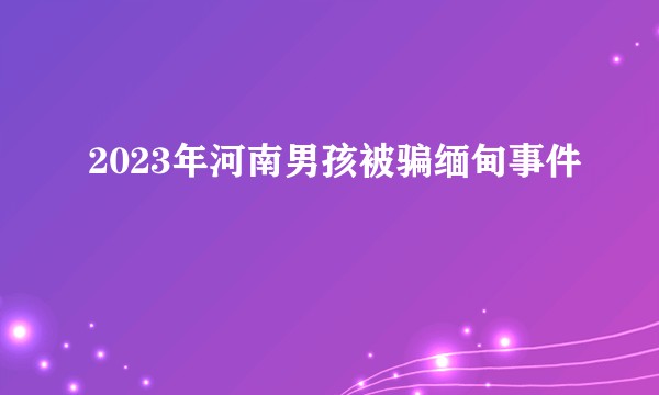 2023年河南男孩被骗缅甸事件