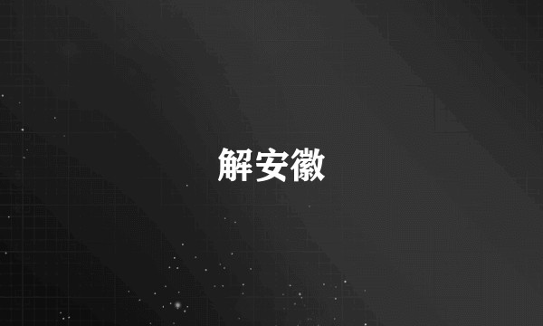 解安徽