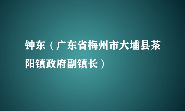 钟东（广东省梅州市大埔县茶阳镇政府副镇长）