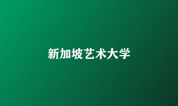 新加坡艺术大学