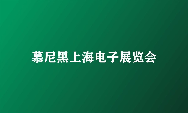 慕尼黑上海电子展览会