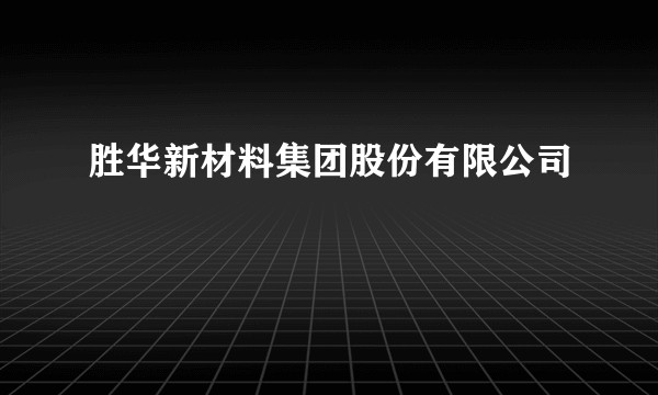 胜华新材料集团股份有限公司