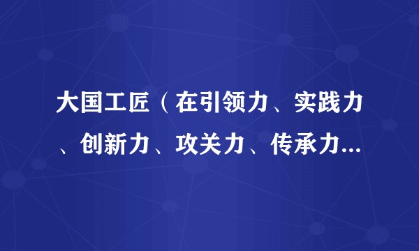 大国工匠（在引领力、实践力、创新力、攻关力、传承力方面显现明显发展潜力的工匠）